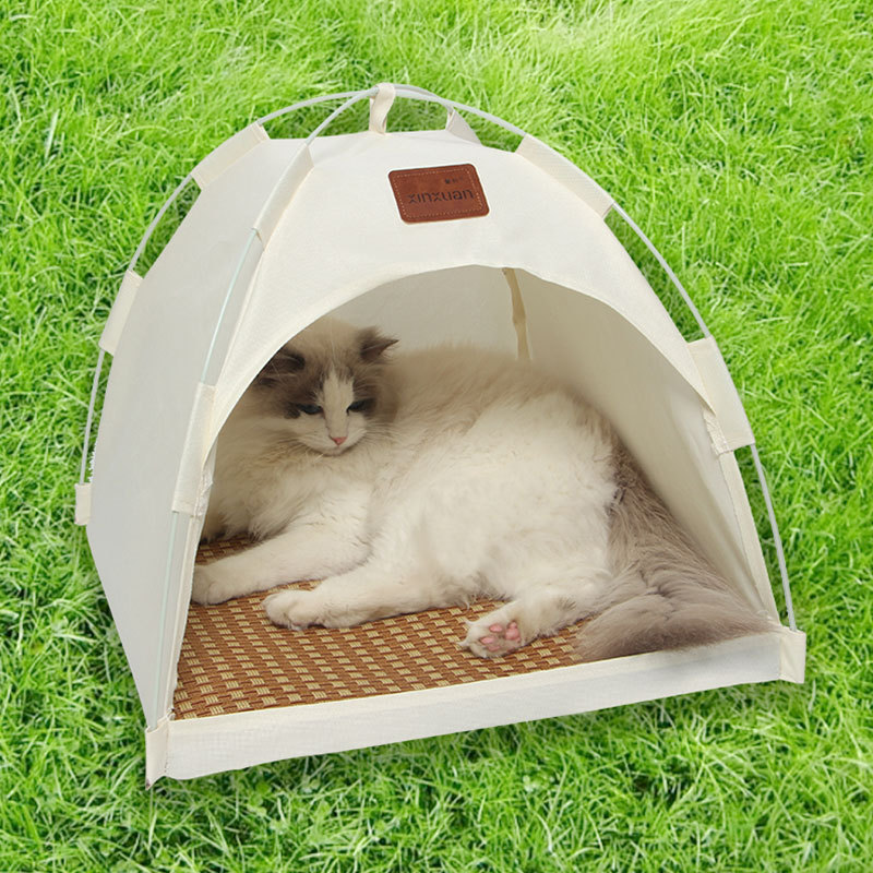 House Tent Semi-enclosed Summer Outdoor Tents Can Be Dismantled Washed Cat Beds Pet Products Supplies accessories