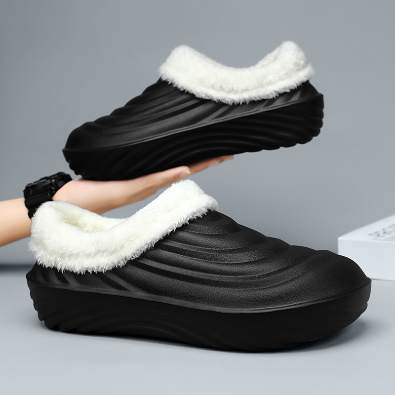 Winter Men Women Warm Slippers Cotton Slippers Outdoor Indoor Comfortable Non-Slip Casual Shoes Men's Bedroom Plush Slippers