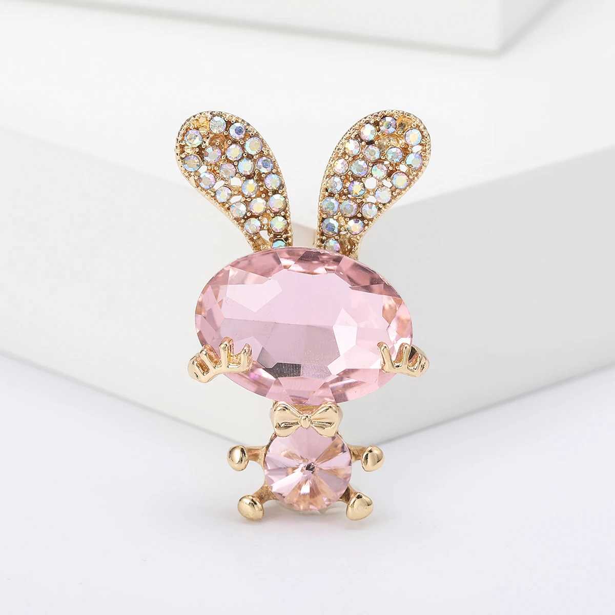 Rhinestone Rabbit Brooches for Women Unisex Animal Pins Multi-color Available Casual Party Accessories GiftsX240914