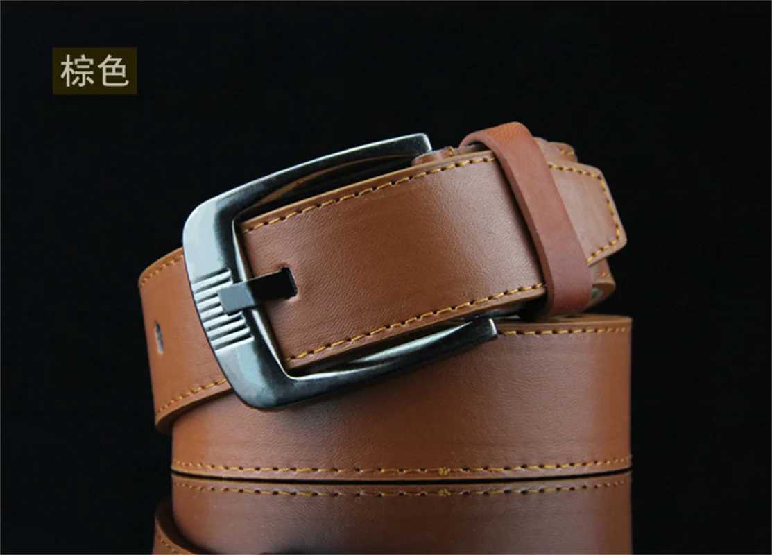 Alloy Pin Buckle Mens Belt Casual Jeans Belt Male All-match PU Leather Campus Student Designer Waistband WholesaleX240914
