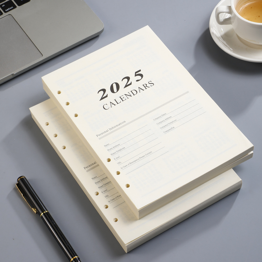 2025 Loose-leaf Calendar Refill - Minimalist Design for Planners and Organizers