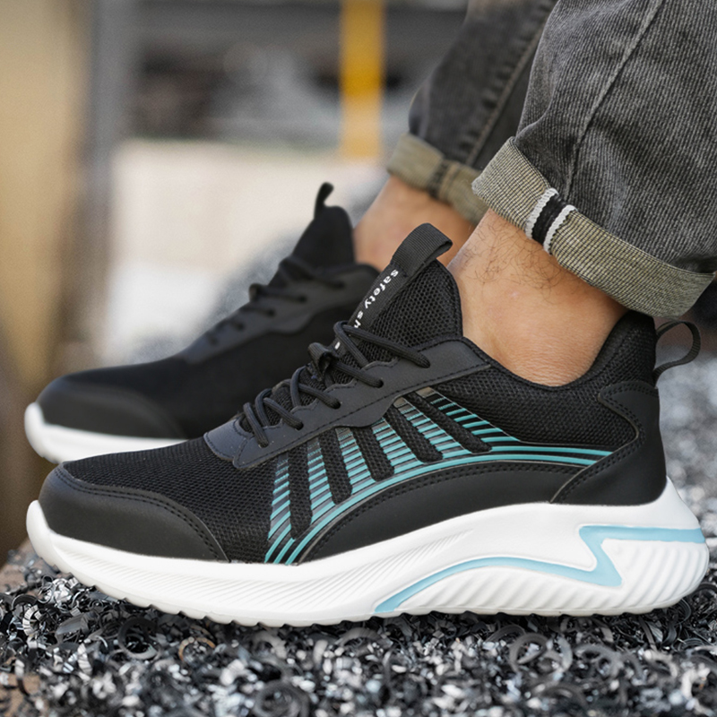 Safety Sport Women Breathable Sneakers Anti-Smash Steel Toe Work Men Lightweight Indestructible Shoes Male e4f1