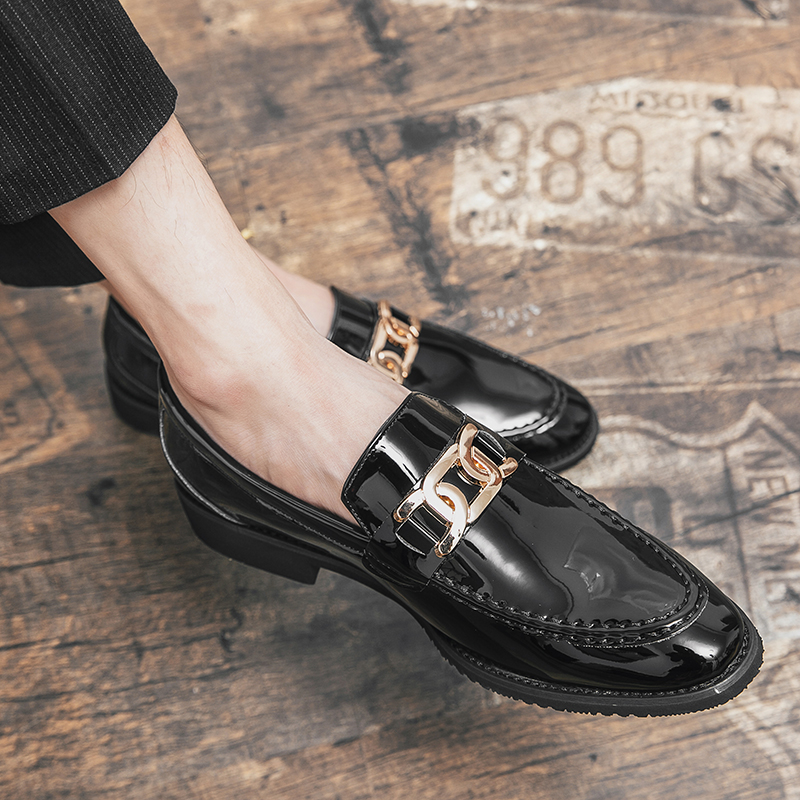 Autumn Fashion Oxford Business Men Leather Chain Designer Soft Casual Breathable Men's Loafers Flats Shoes Slip-on Driving Shoe 7a23 's