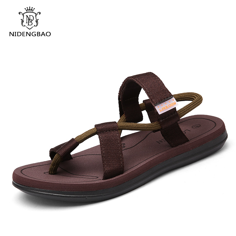 Summer Beach Shoes Men Sandals Roma Leisure Big Size 45 Men Flip Flops Clip Toe Dual-purpose Sandal Male Soft Shoes Couples