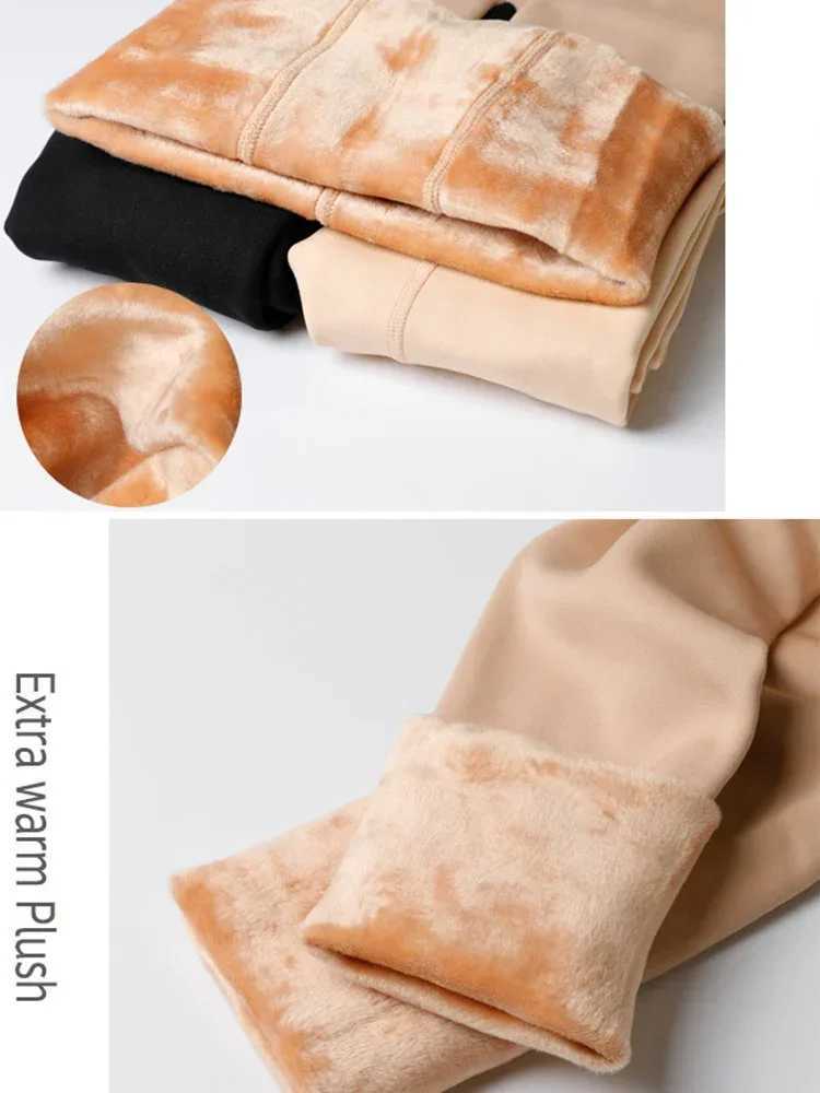 Women Thermal Leggings Winter Warm Sexy Basic Elastic Pantyhose Female Fashion High Waist Slim Thicken Fleece Tight Skinny PantsX240914