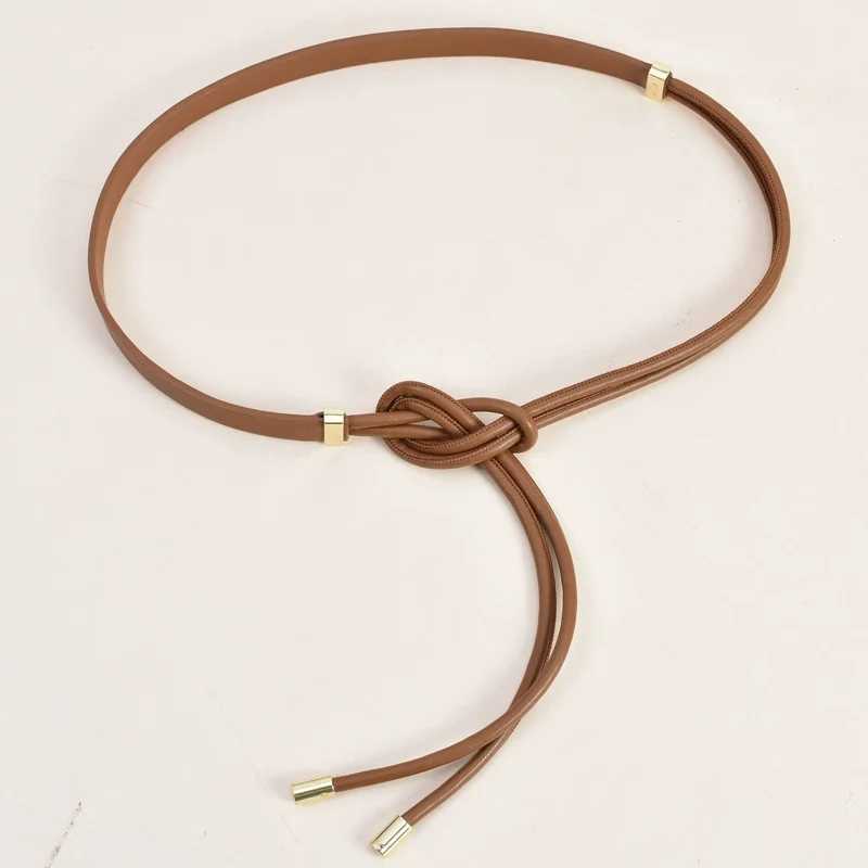 Microfiber Leather Round Cord Womens Belt Adorned with A Versatile Bow Dress Featuring An Elaborate Knotting DetailX240914