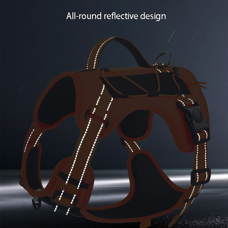 Tactical Dog Harness for Large Medium Dogs,Heavy Duty Dog Harness with Handle,Adjustable No Pull Dog Harness for Hiking Training