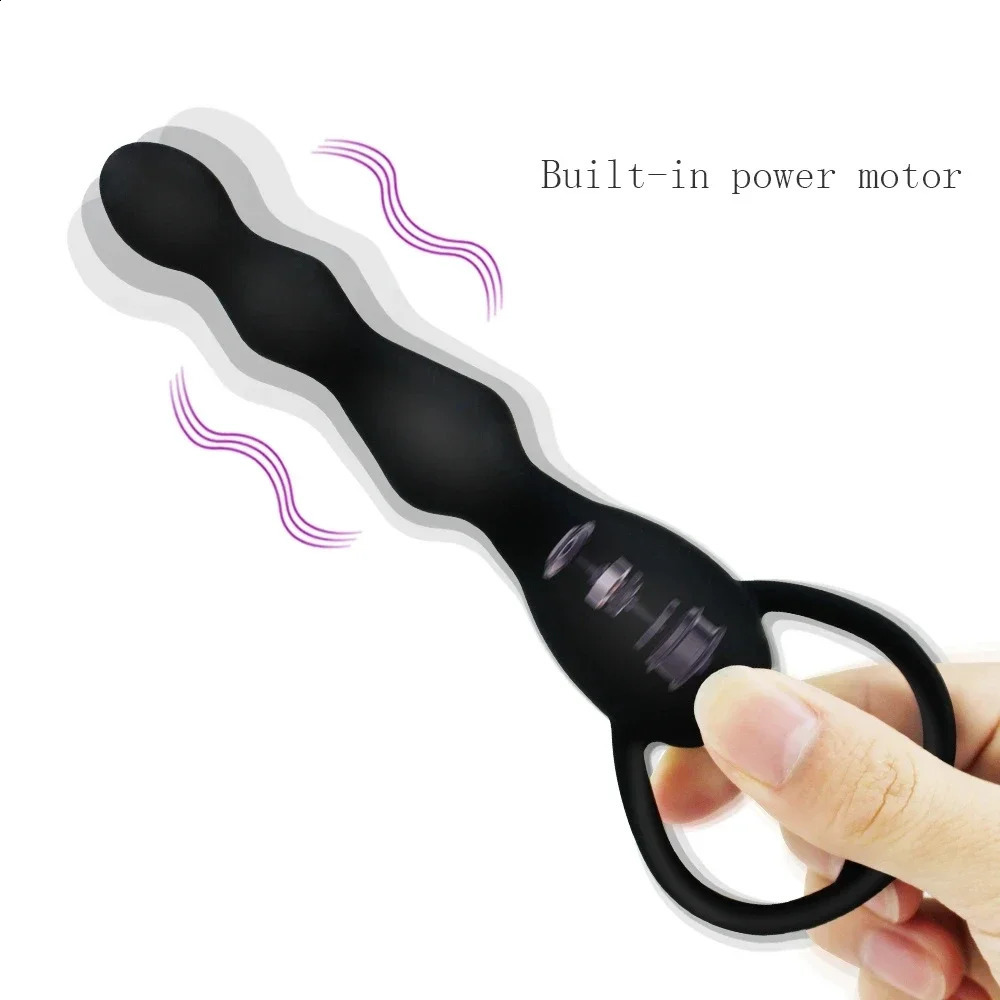 Vibration anal plug prostate massage soft bead buttock massager 240914