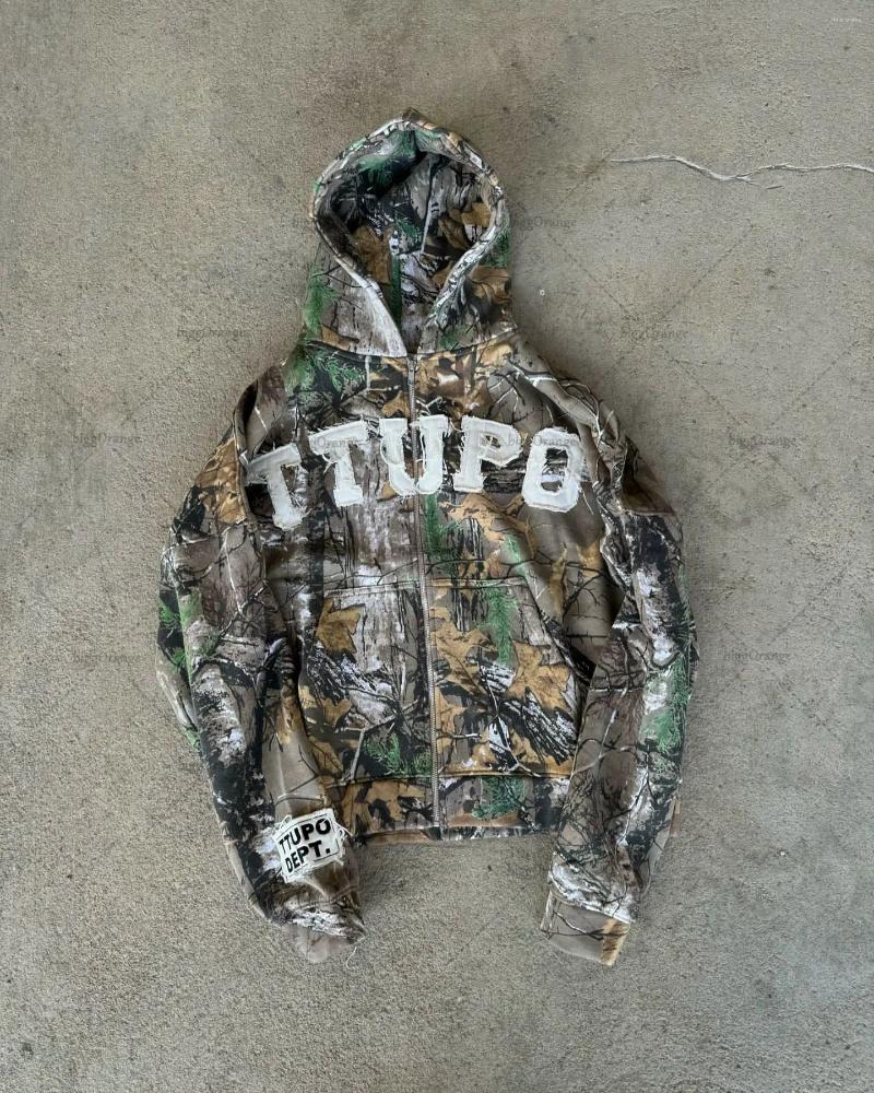 Men's Hoodies 2024 High Street Trendy Brand Embroidered Clothing Letter Zipper Sweatshirt Men American Retro Oversized Hoodie Women