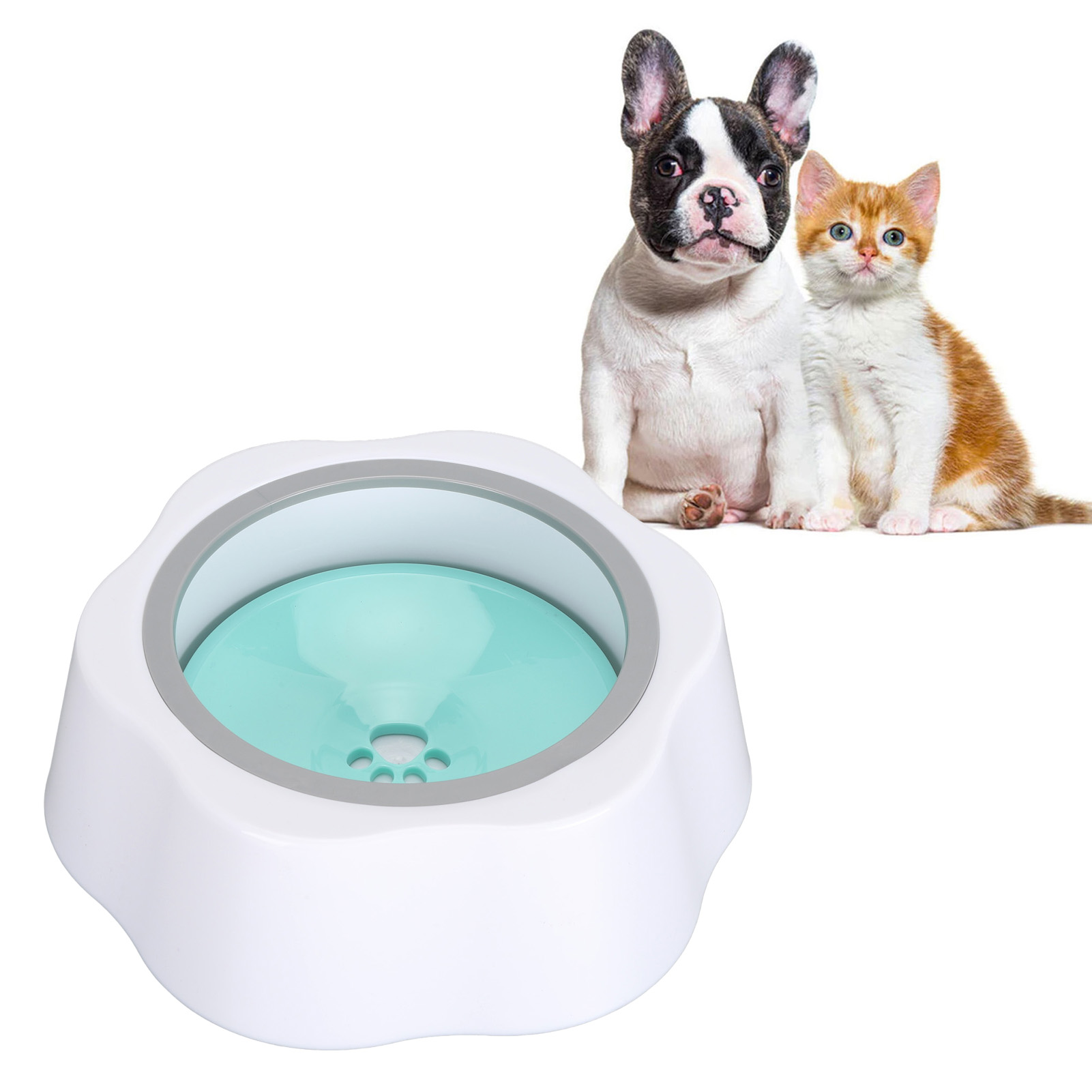 Slow Water Feeder for Dogs and Cats, Pet Bowl, Spill Proof, Plastic, Dustproof, Floating