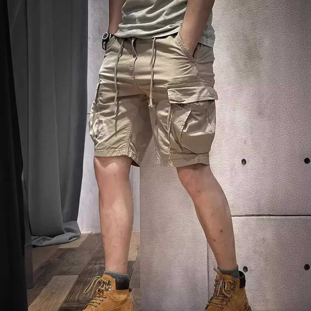 2024 Summer Mens Casual Shorts Korean Trendy Slim Fit Four-piece Stretchy Mid-length Trousers For Men Y240914