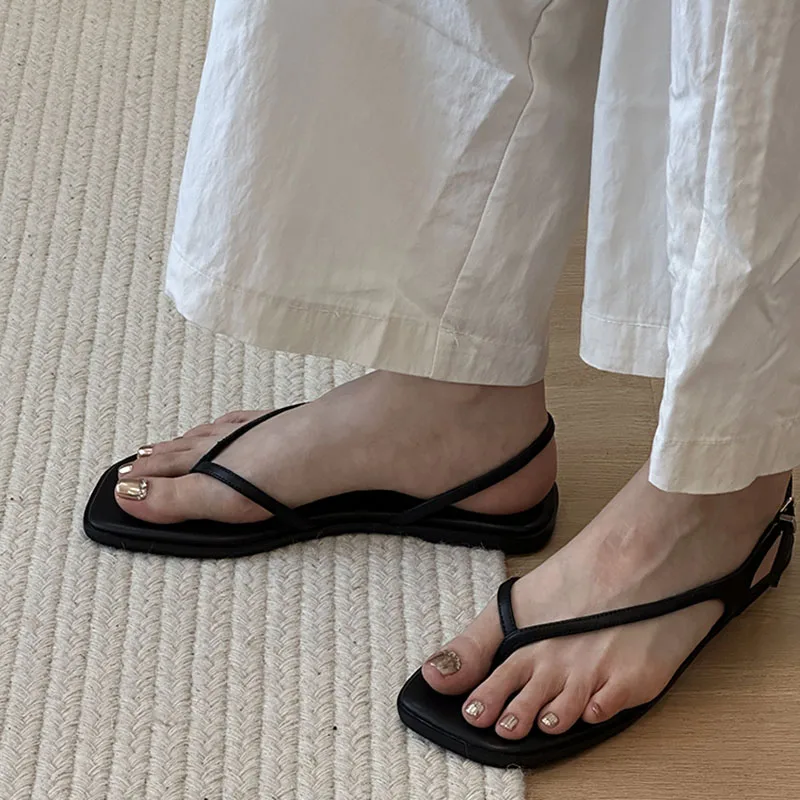 2024 New Trend Women Sandals Fashion Clip Toe Flats Sandales Ladies Outdoor Beach Casual Flip Flops Sandal Summer Women's Shoes