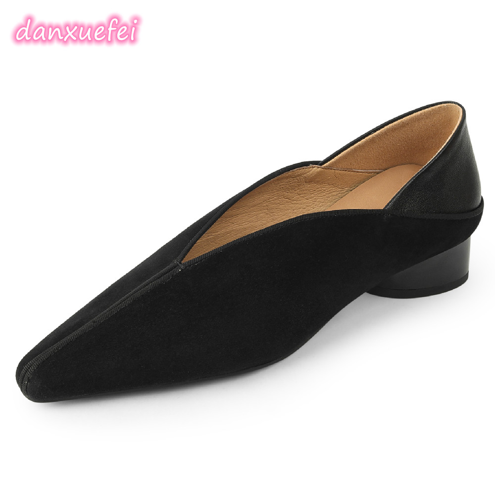 Suede Leather Natural Slip-On Flats for Women, French Retro OL Style High-Quality Casual Daily Shoes 4
