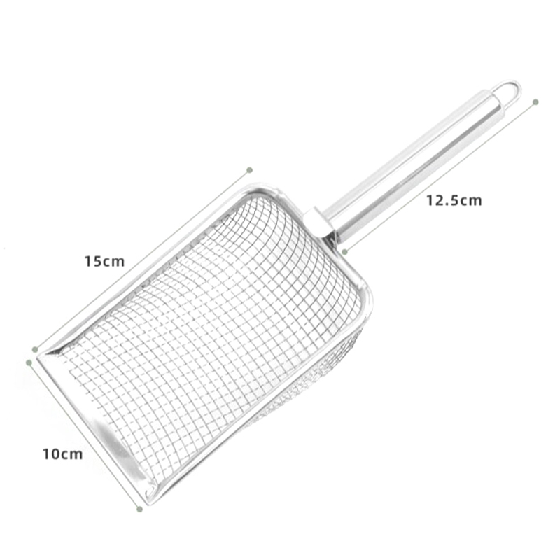Stainless Steel Mesh Cat Litter Scoop Durable Litter Cleaner Corner Shovel Litter Shovel Pet Cleaning Tool Cat Supplies