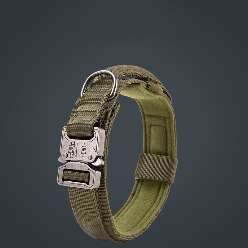 Tactical Dog Collar,Adjustable Military Dog Collar with Handle and Heavy Duty Metal Buckle,Nylon Dog Collar for Medium Large Dog