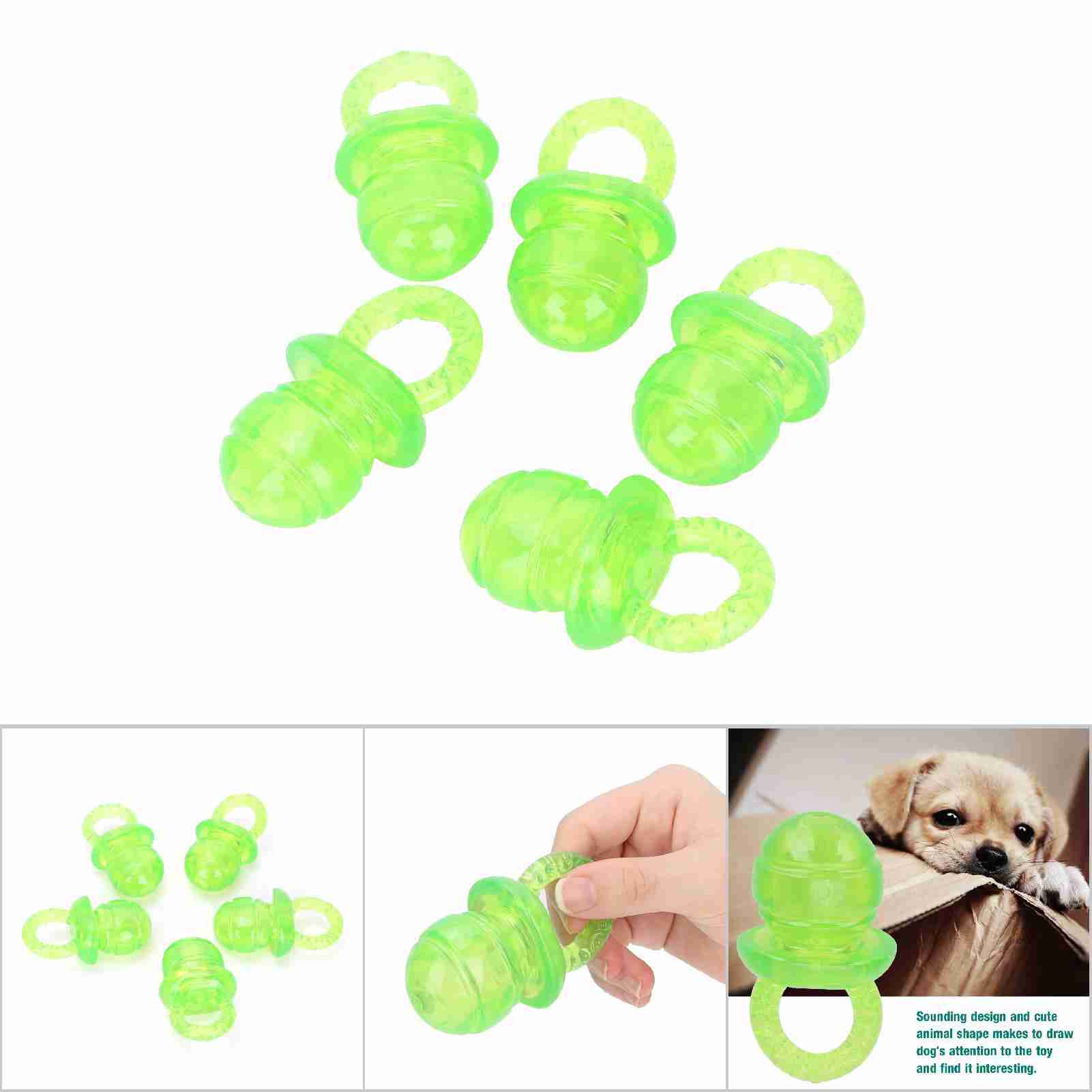 5 Pcs Pacifier Shaped Pet Dogs Teether Teething Sounding Interactive Chew Toy