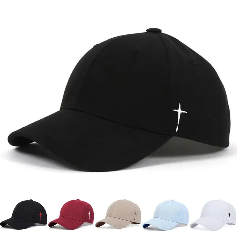 Unisex Simple Cross Water Drop Embroidery Baseball Caps Spring and Autumn Outdoor Adjustable Casual Hat Sunscreen 240906