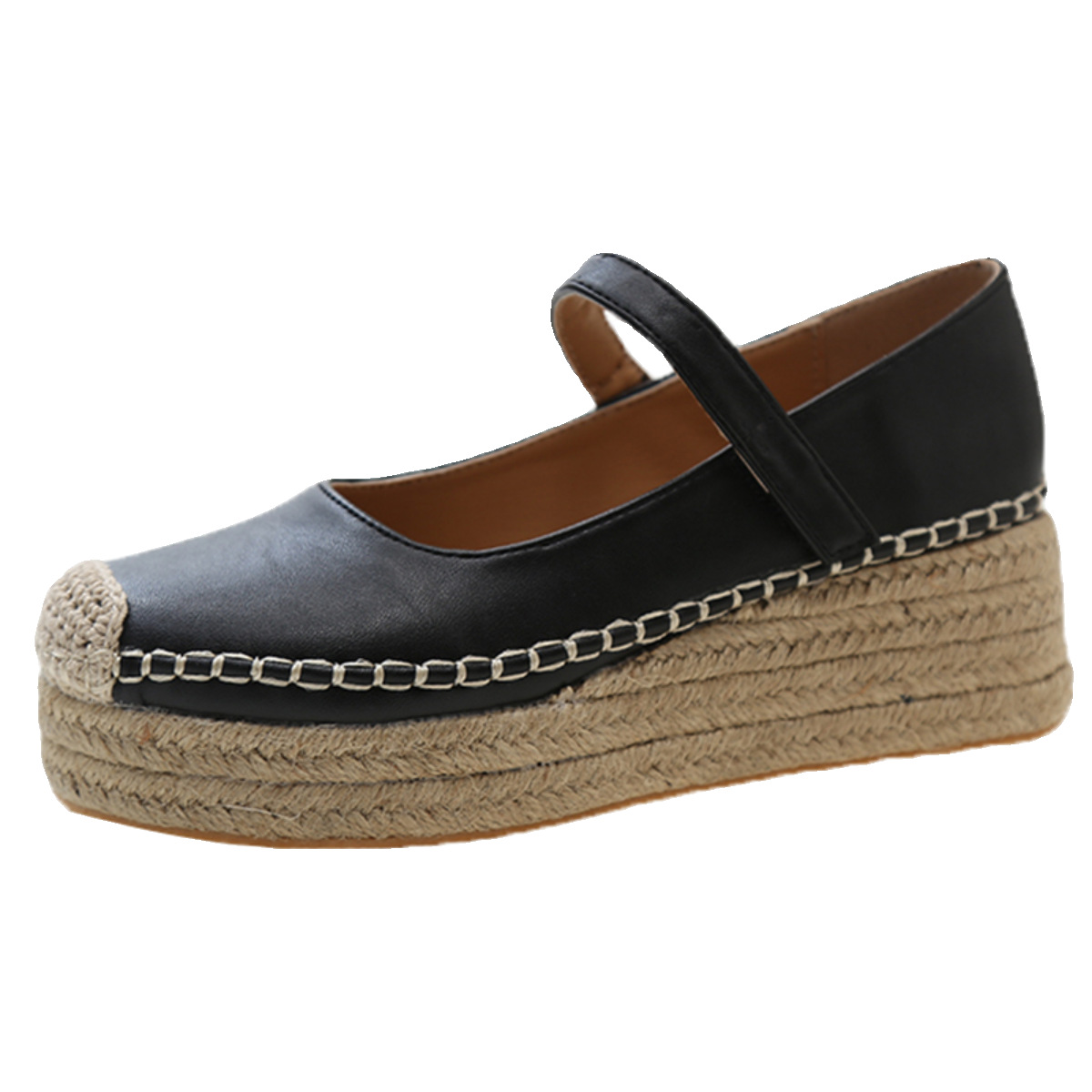 2024 Spring Rome Loafers Weave Wedges Platform Shoes Women New Dress High Heels Marie Janes Shoes Party Pumps Female Zapatillas