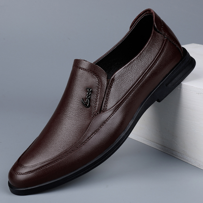 Italian Classic Genuine Leather Men's Black Fashion 2022 New Casual Man Wedding Evening Dress Comfortable Flat Shoes 098d