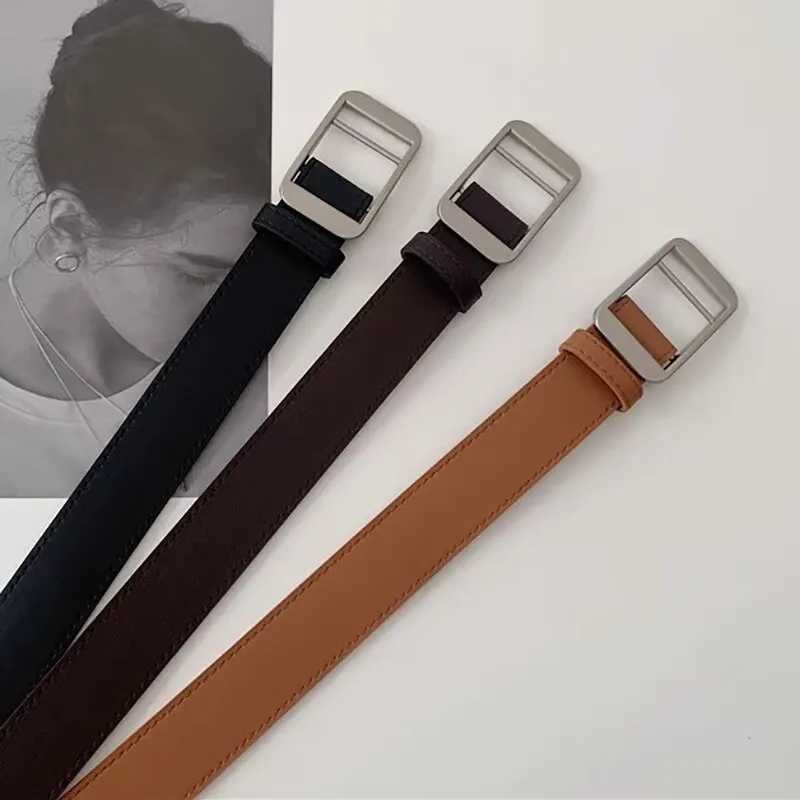 Unisex Free Size PU Leather Belt For Women No-Hole Buckle Luxury Designer Jeans Waist Belt Men Fashion Non-Porous Soft WaistbandX240914