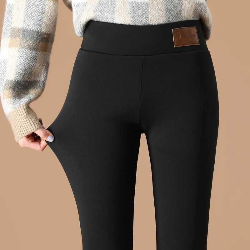 Thicken Warm Pants Women Winter Thermal Leggings High Waist Solid Fashion Black Elastic Autumn Velvet Comfortable LeggingsX240914