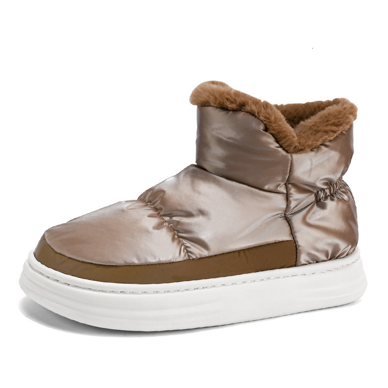 High top couple's warm bread with a poop like feel in winter and plush cotton shoes for casual outdoor wear, snow boots