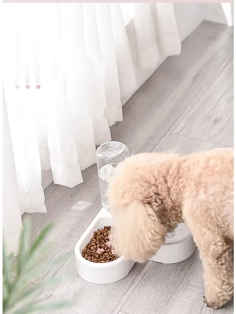 Automatic Drinking Love Pet Bowl Moisture-proof Large Capacity Cat Bowl Dog Basin Dual-use Multi-functional Drinking And Feeding