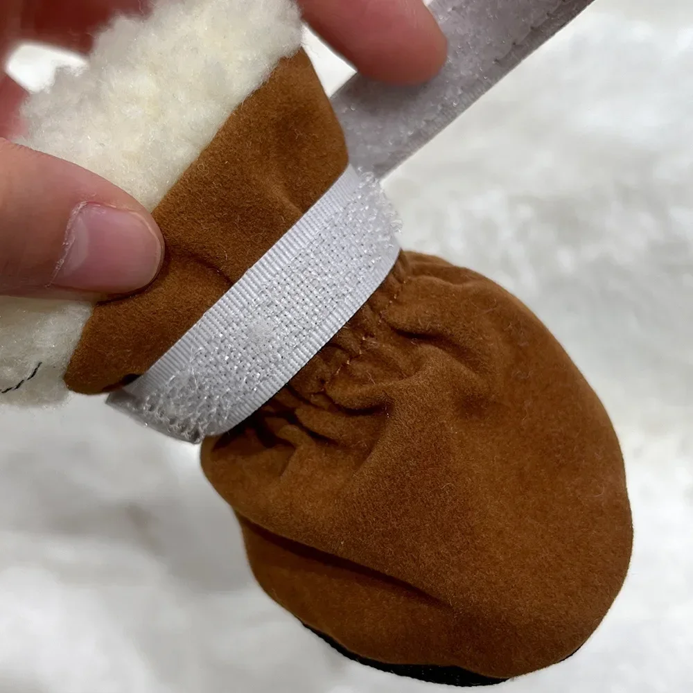 Dog Snow Boots Dog Shoes for Winter Warm Plush Dog Boots for Small Medium Puppies Pet Boots & Paw Protectors with Anti-Slip Sole