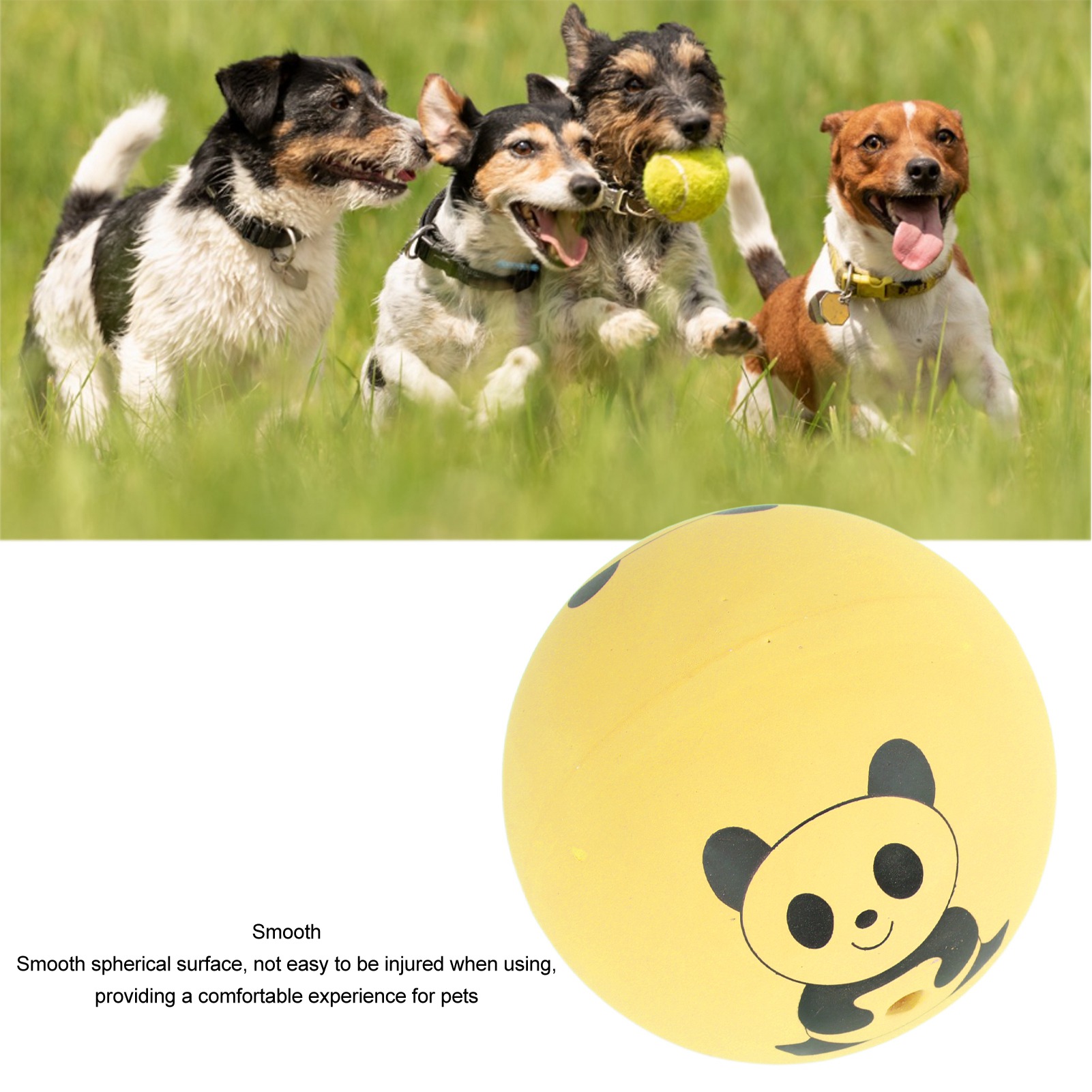Squeaky Dog Toy Balls Latex Bite Resistant Interactive Smooth Pet Toys For Cat Dog 2.0in