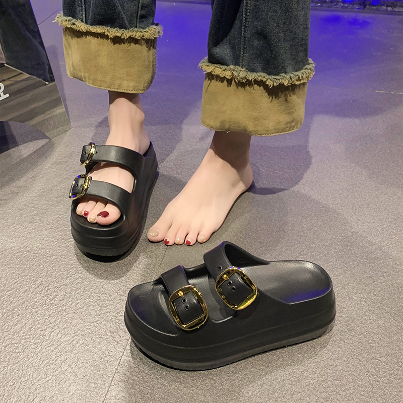 2024 Summer New Women's Shoes on The Poop Feeling Platform Slippers Women Wear The Trend of Open-toed Casual Sandals Women