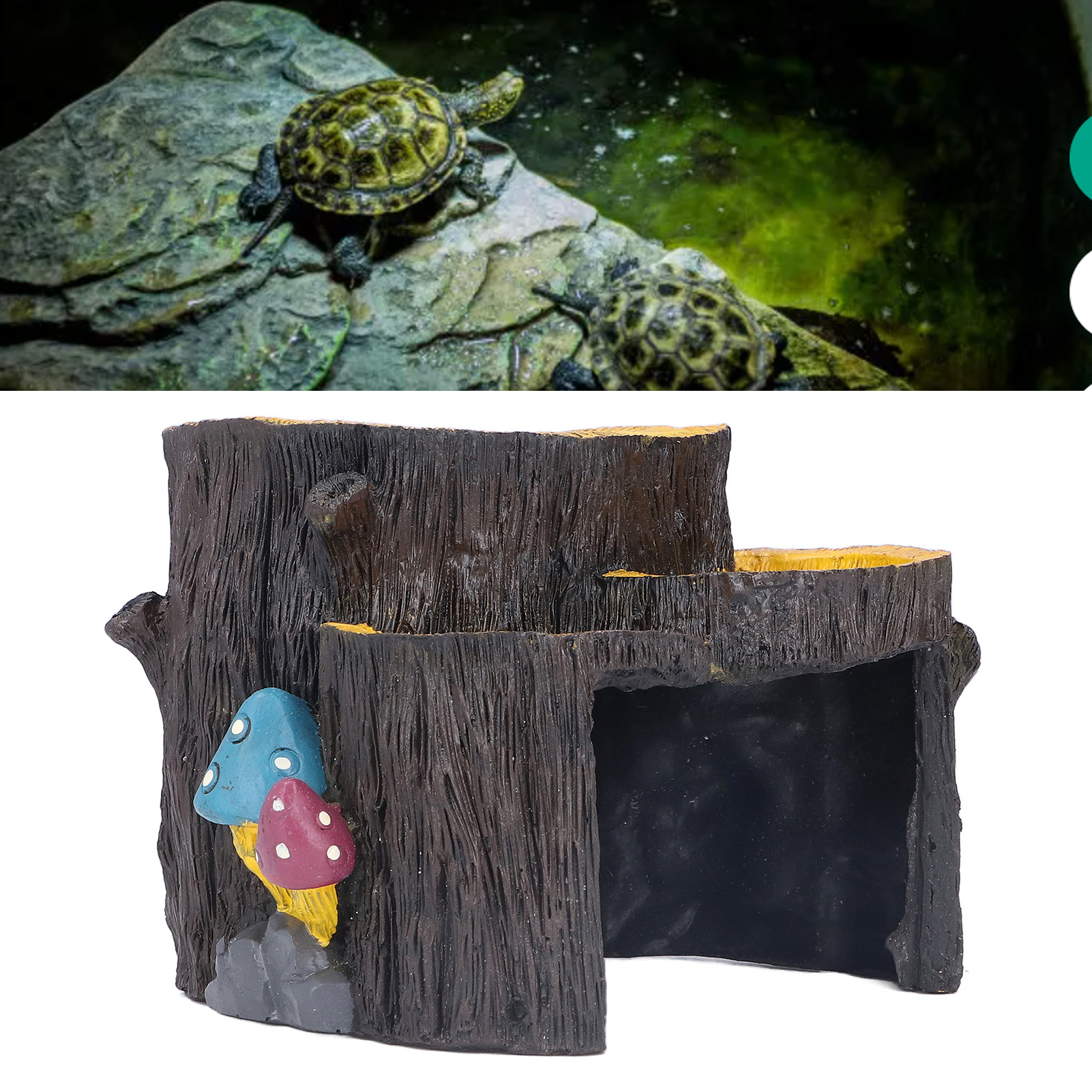 Resin Mini Stump Shape, Hiding Hole, Wooden Cave, Artificial Aquarium Plants, Ornaments for Shelter
