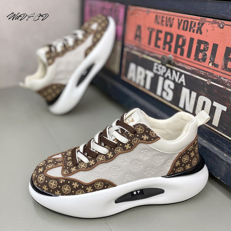 2025 new Men Sneakers Chunky Soft Sole Running Fashion Casual Microfiber Leather Breathable Height Increased Platform Board Shoes 0ea9 053f