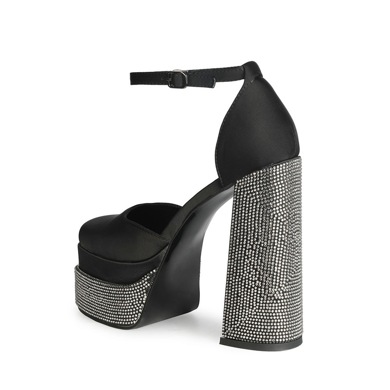 2025 new New 2022 Brand Rhie 14cm High Heel Sandals Dress Party Single Wedding bride Black Red Purple Large 34-43 Women Shoes d560