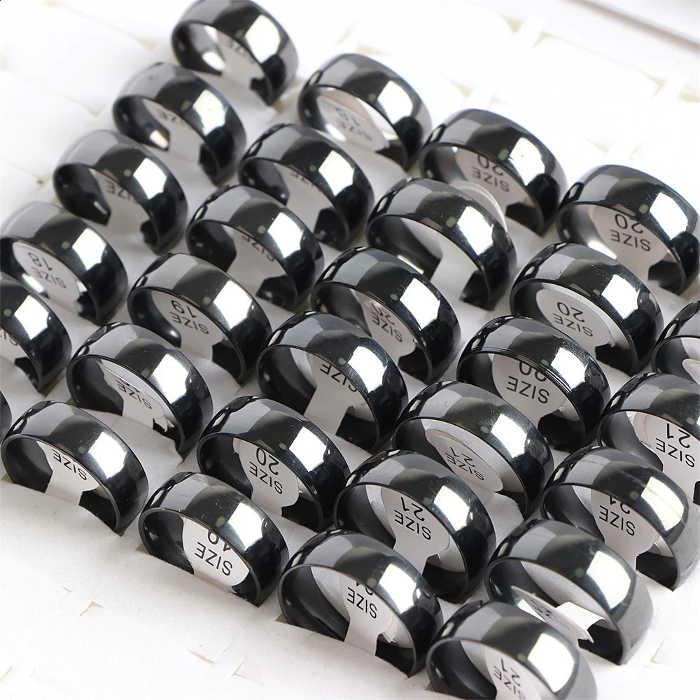 Wholesale of 100 pieces/batch of curved stainless steel rings and jewelry suitable for women men weddings and colorful party gifts with a width of 4/6