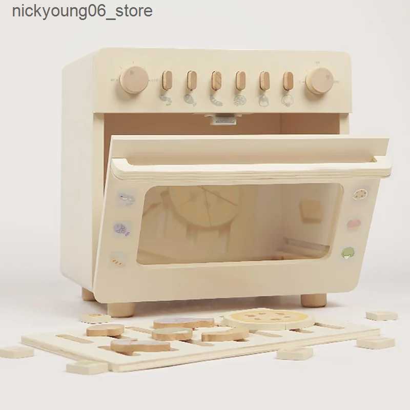 Kitchens Play Food Childrens Microwave Oven Simulation Pizza Mini Cooking Kitchen Set Wooden Toys Eating Play Games Boys and Girls Food LearningL24091