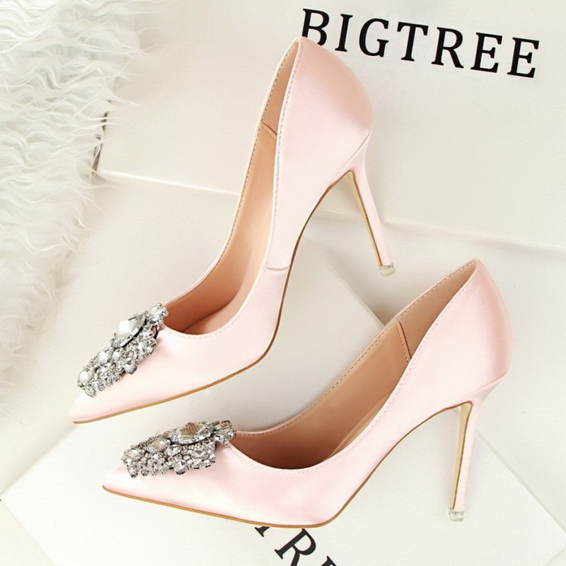 2025 new Version Korean Sweet Woman Red Pink Wedding Banquet Kitten High Heels 10cm Girls Wear Heel Shoes Big Size 34-43 4854