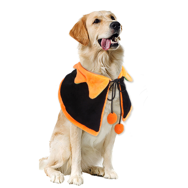 Halloween Cat Pumpkin Cloak Adjustable Double-Sided Pet Cape Costume Clothes for Small Cats Dogs Pet Cosplay