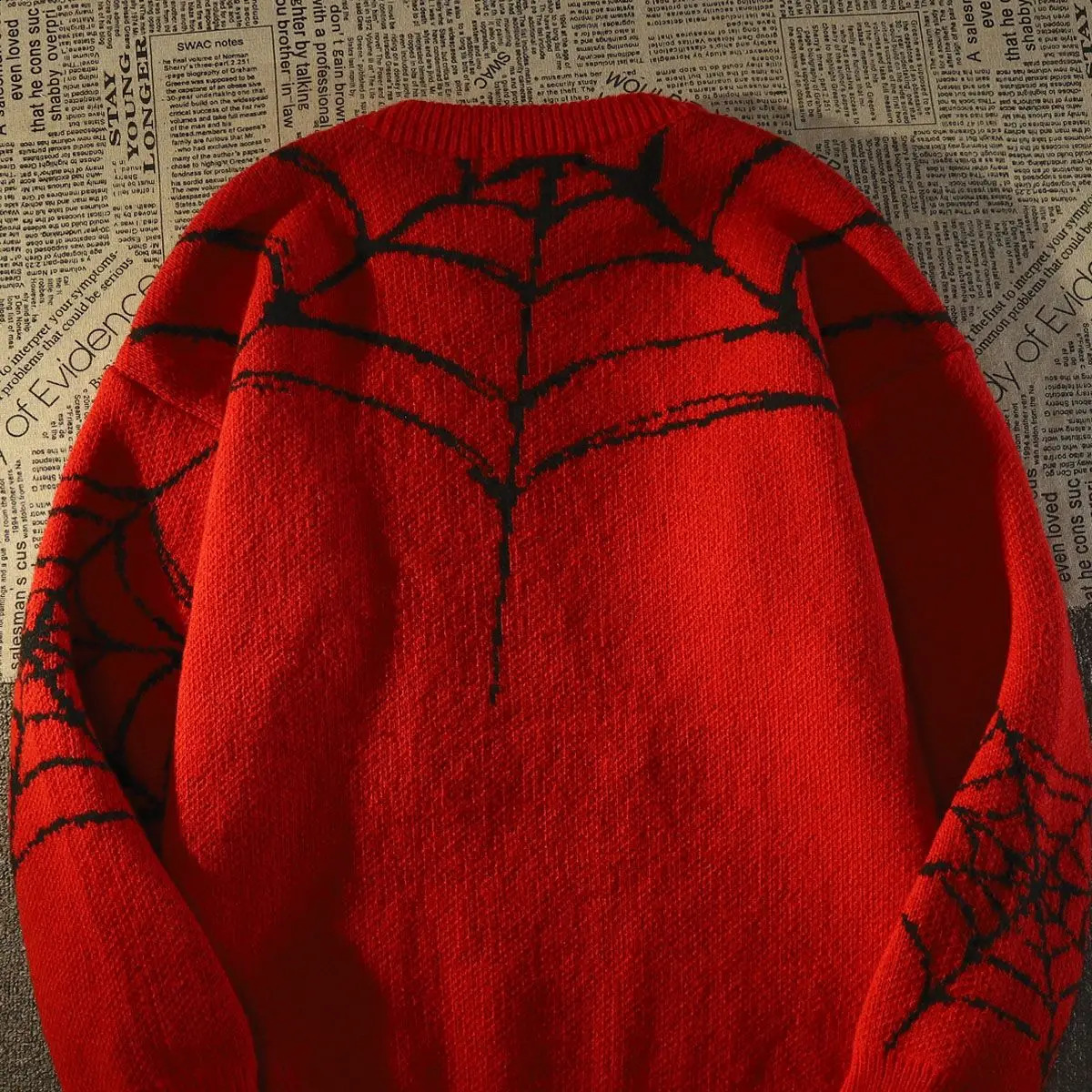 American Vintage Spider Hole Sweater Women Winter Warm Knit Pullover Oversized Y2k Harajuku Hip Hop Mens Clothing 240902