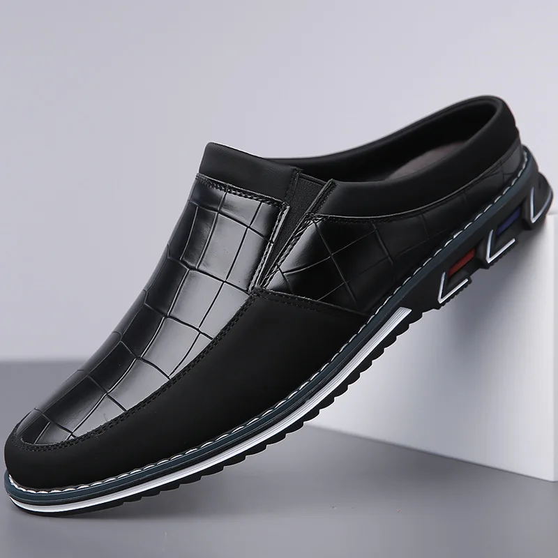 New Styles Spring and Autumn Men Shoes Lightweight Wear Resistant Fashionable Male Casual Slip on Shallow Month PU Leather Shoes
