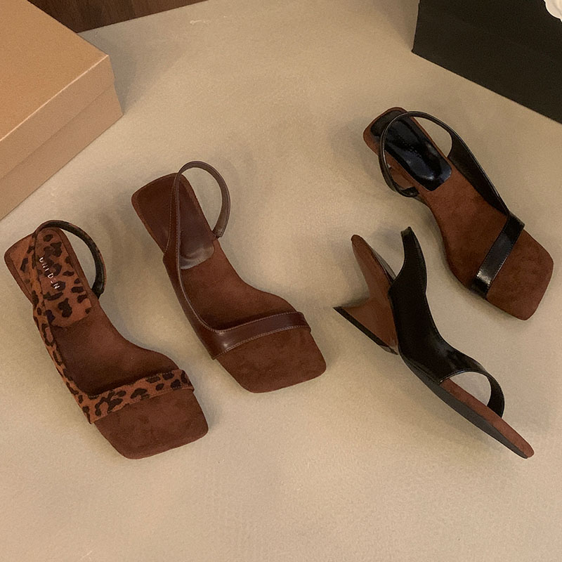 2025 new Fashion New Leopard Print Women Pumps Shallow Female Sgbac Ladies Wedges Heeled Shoes Sandals Slides 18e9