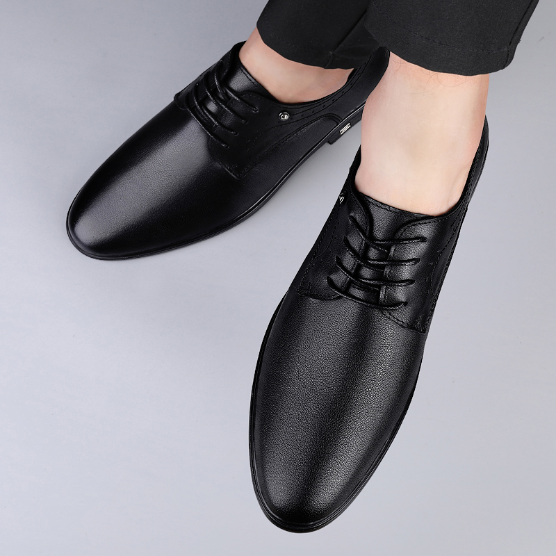 Men's Genuine Leather Oxford Shoes - Classic hot Lace-Up, Warm Winter Business Footwear