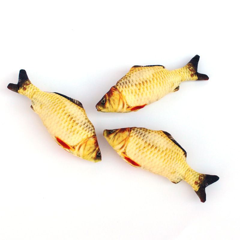 Pet Soft Plush 3D Fish Shape Cat Toy Interactive Gifts Fish Catnip Toys Stuffed Pillow Doll Simulation Fish Playing Toy For Pet