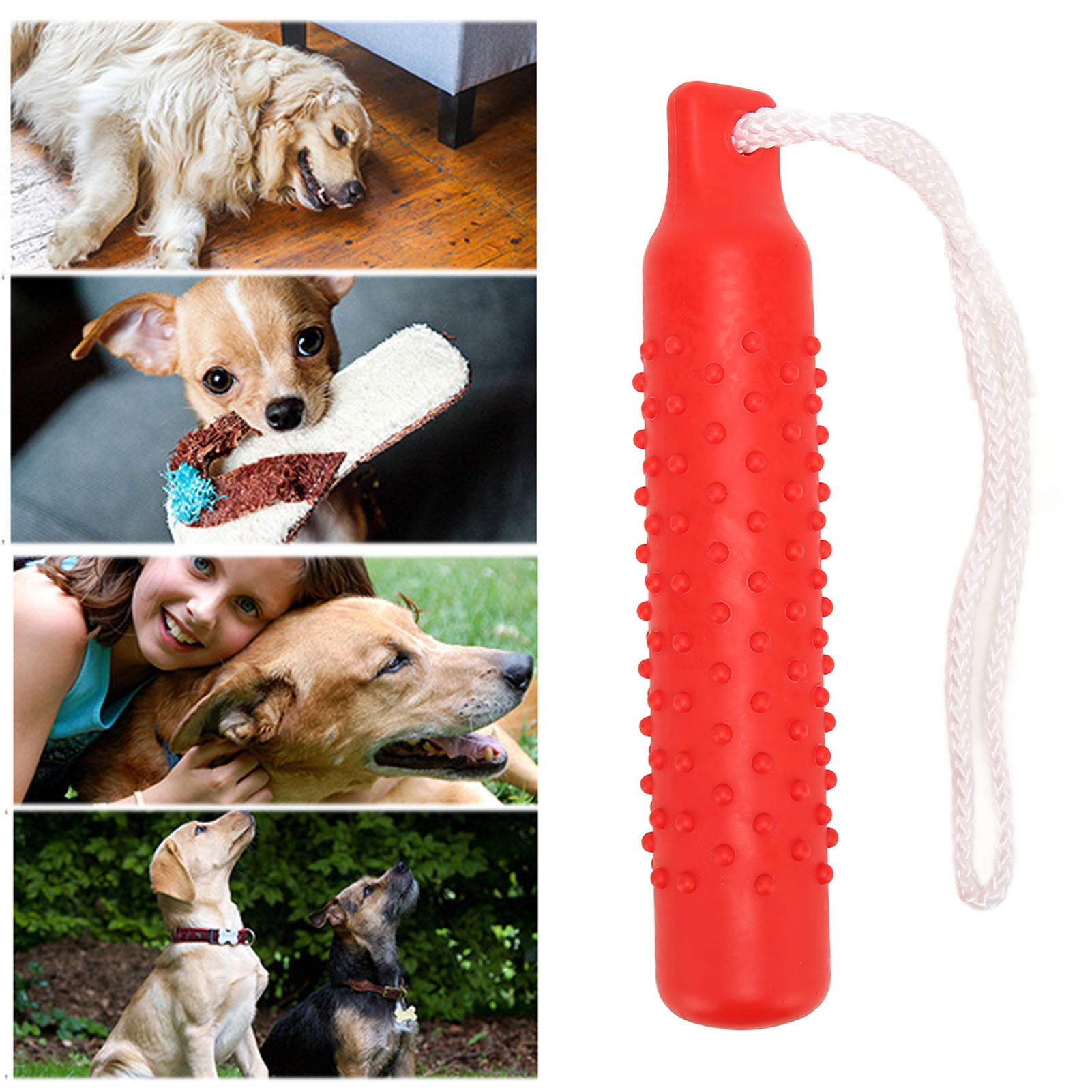 Dog Squeaky Chew Toys Flexible Rubber Durable Dogs Toys With Raised Points For Aggressive Chewers Large Medium Breed Dog