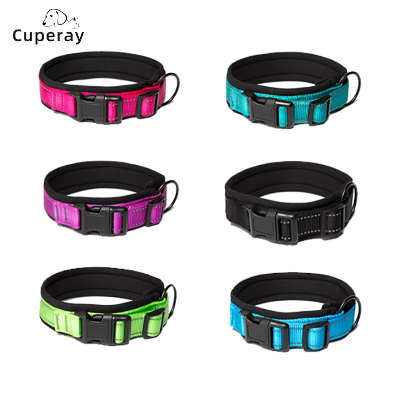 Nylon Reflective Diving Material Dog Collar, Adjustable Size Pet Collar with Padded Soft and Comfortable for Walking Dog Collar
