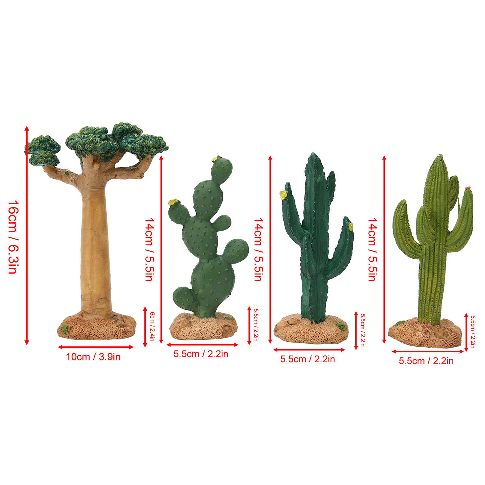 Terrarium Cactus Decoration Simulation Artificial Baobab Plant Ornament For Landscaping Fish Tank Aquarium