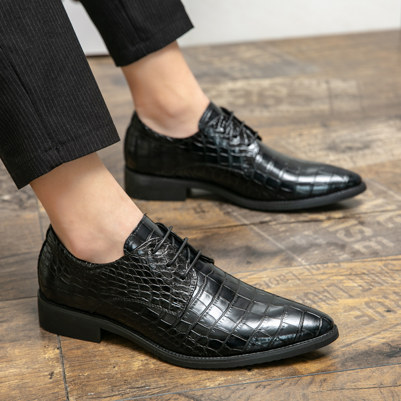 Italy Men Dress Shoes Autumn Leather Office Shoes Lace Up For Men Driving Moccasins Fashion Party Shoes