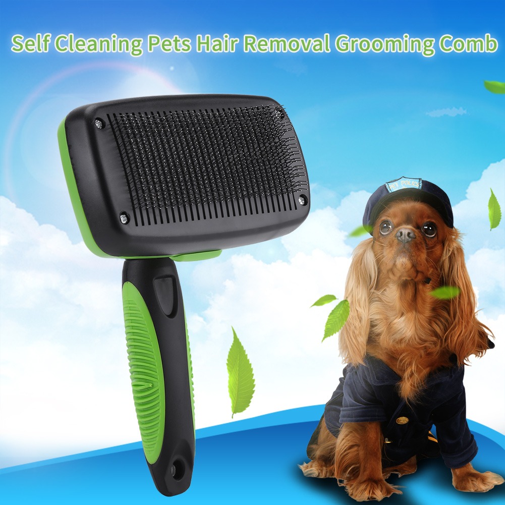 Self Cleaning Pet Slicker Brush Comb Professional Dogs Cats Hair Removal Beauty Grooming Tool