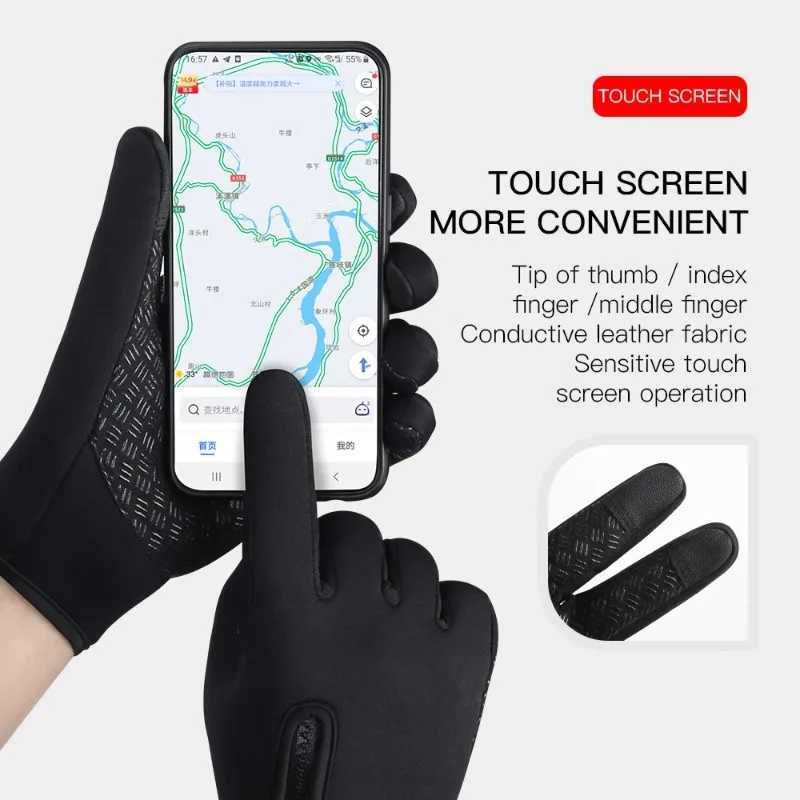 New Winter Gloves Men Women Touch Cold Waterproof Motorcycle Cycle Gloves Male Outdoor Sports Plus Velvet Warm Running Ski Glove Y240914