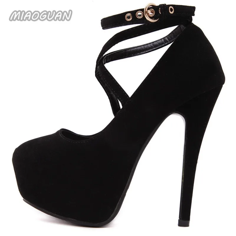 2025 new Women Heels Platform New Super High Heel Sexy Party Dress Ankle Buckle Pumps Red Wedding Shoes Brideatos De Mujer 2fc4 3289
