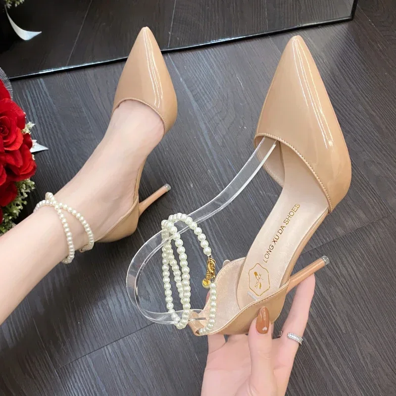 Women Heels 2024 Summer Ladies Shoes on Sale Fashion Buckle High Heels Pointed Toe Women's Pumps Shallow Dress Party Stilettos